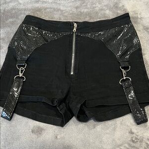 TIGER MIST BLACK WOMENS (gothic style) SHORTS